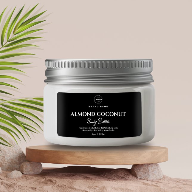 Étiquette Logo cosmétique minimaliste Beurre noir (Créateur téléchargé)