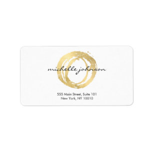 Étiquette Logo Luxe Faux Gold Peint Cercle Designer