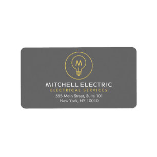 Étiquette LOGO MONOGRAMME AMPoule pour ÉLECTRICIENS