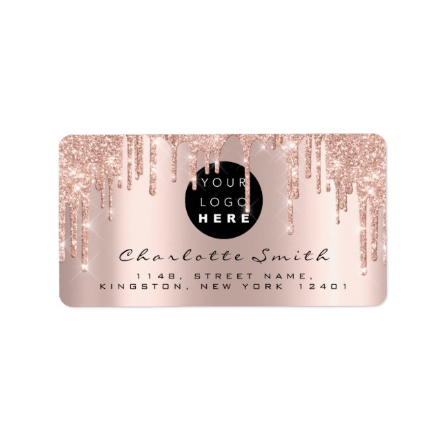Étiquette Logo personnalisé de maquillage de Parties scintil (Devant)