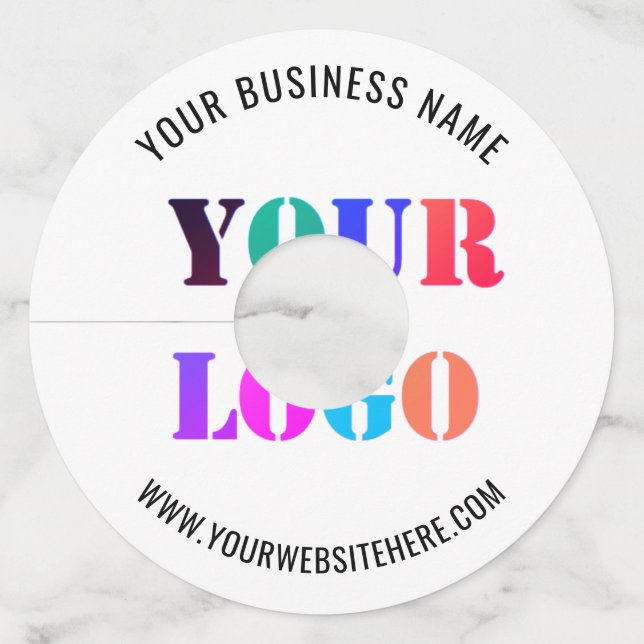 Étiquette Logo Personnalisé Texte Promotion d'entr (Devant)