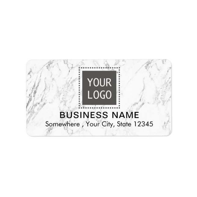Étiquette Logo sur mesure Entreprise Marbre blanc moderne (Devant)