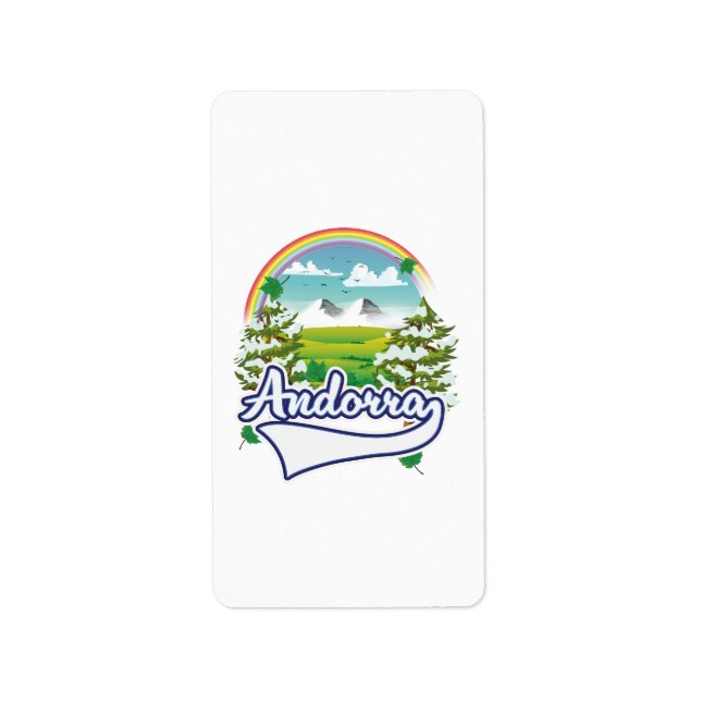 Étiquette Logo voyage rétro Andorre (Devant)