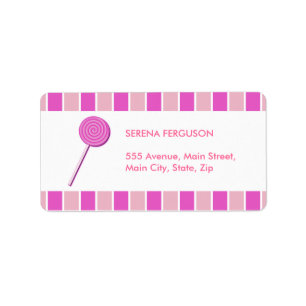 Étiquette Lollypop rose