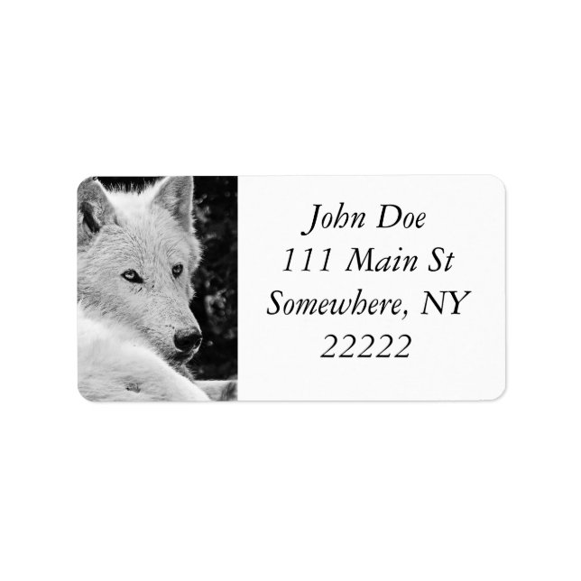 Étiquette Loup blanc étonnant (Devant)