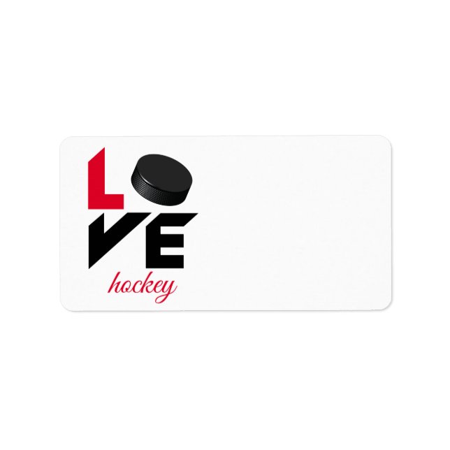 Étiquette Love hockey (Devant)