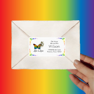 Étiquette Love is Love Rainbow Adresse de retour