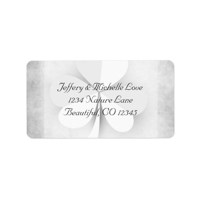 Étiquette Lucky Clover Irish Grey and White Address (Devant)