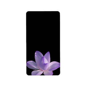 Étiquette Lumière violette Lotus sur noir