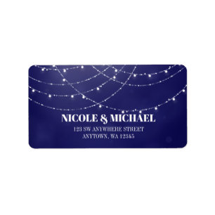 Étiquette Lumières Fée Blanc Glam Bleu