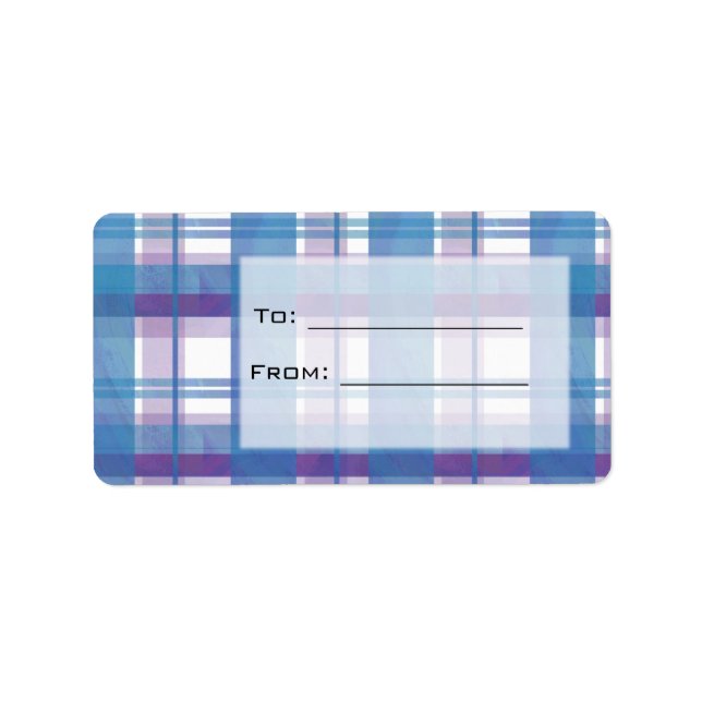 Étiquette Madras Plaid Blue et Purple (Devant)