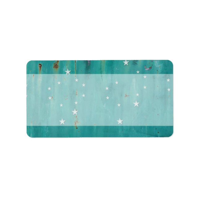 Étiquette Mailing Ajouter Shenandoah Wood rouillé Turquoise  (Devant)