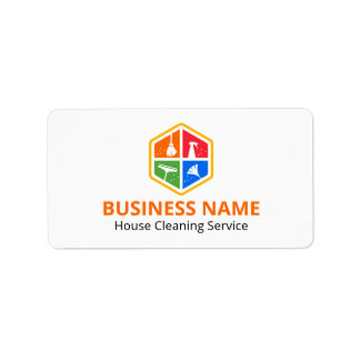 Étiquette Maison de service de nettoyage à logo couleur mode