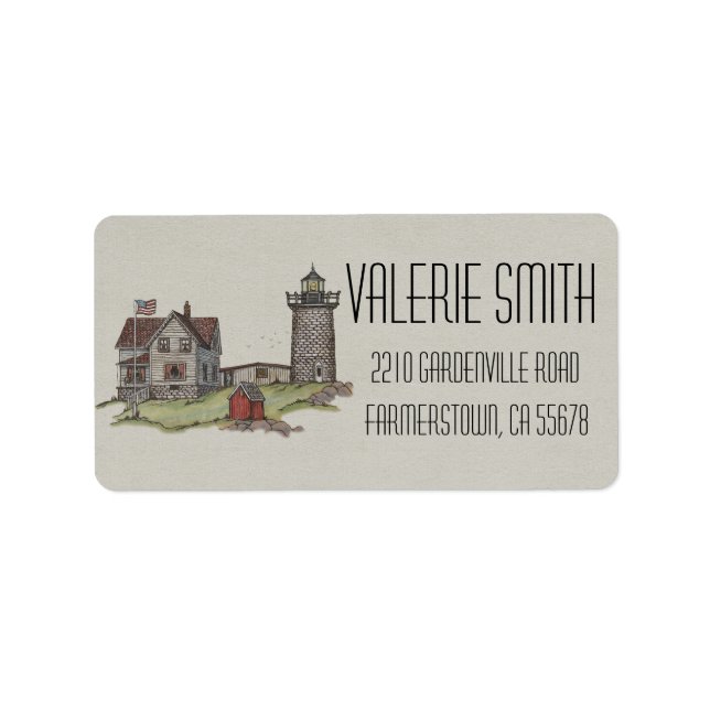 Étiquette Maison phare et gardiens (Devant)