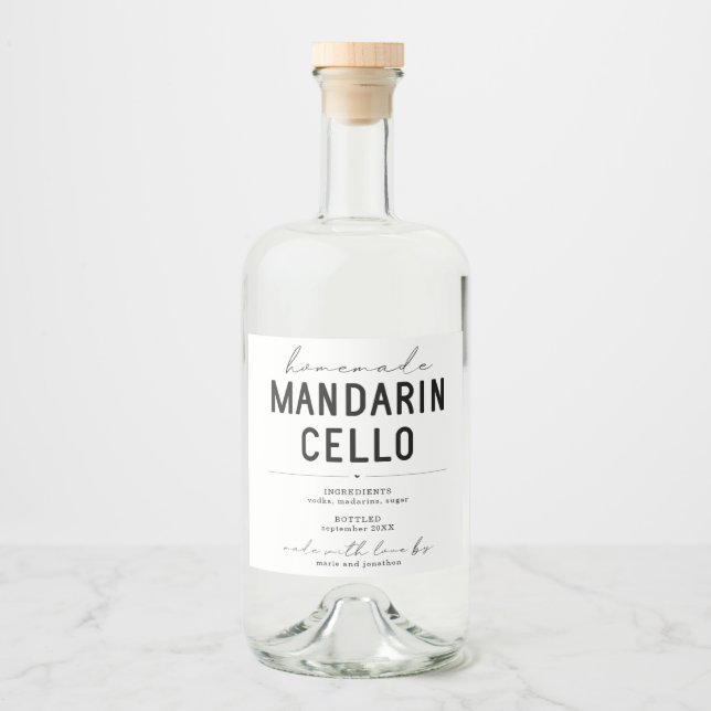 Étiquette Mandarincello fait maison personnalisé (Devant)