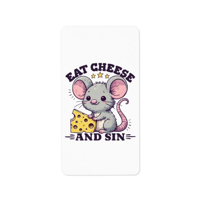 Étiquette Manger du fromage et pécher (Devant)