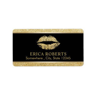Étiquette Maquillage Artiste Gold Parties scintillant Lèvres