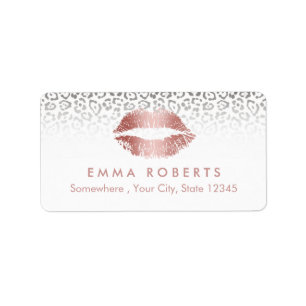 Étiquette Maquillage Artiste Rose Rose Gold Lips Salon Leopa