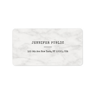 Étiquette Marble Moderne Simple Modèle personnalisé Adresse