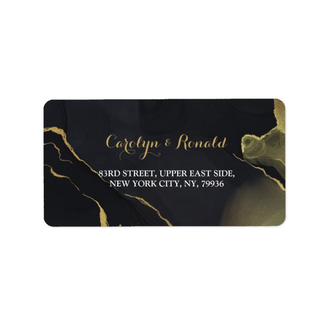 Étiquette Marbre noir et or (Devant)