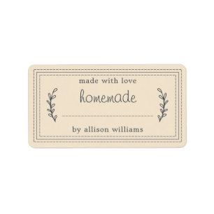 Étiquette Marchandises Rustiques faites maison confiture Can