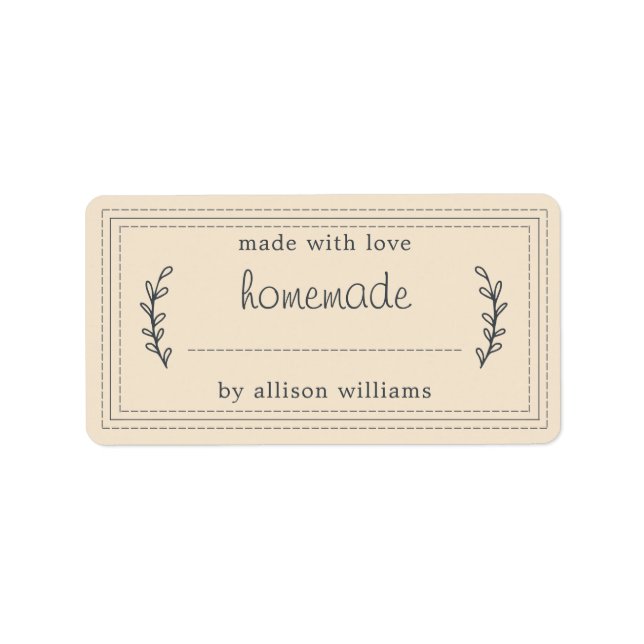 Étiquette Marchandises Rustiques faites maison confiture Can (Devant)