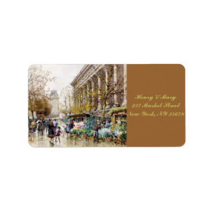 Étiquette Marché aux fleurs à la Madeleine, Paris