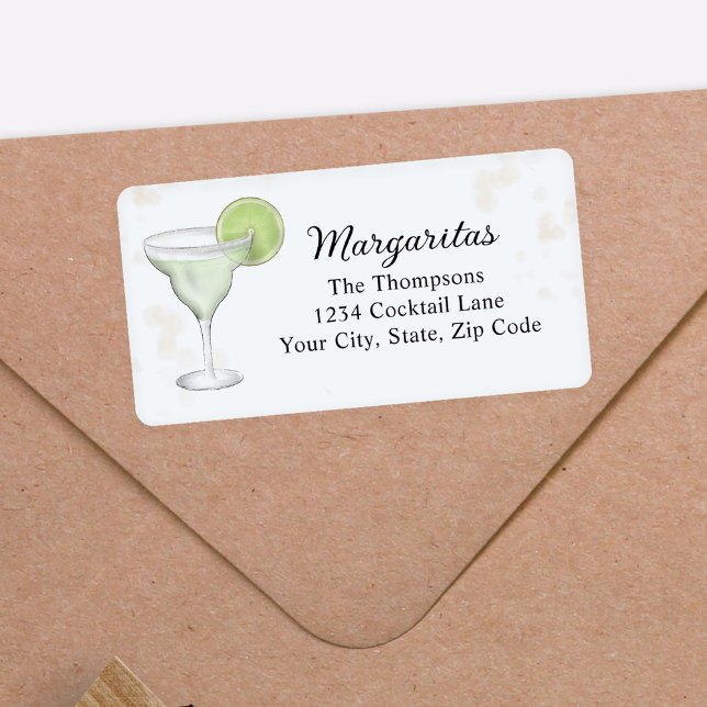 Étiquette Margaritas Custom Return Address (Cocktail Party Custom Return Address Labels. )