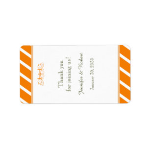 Étiquette Mariage à lèvres orange et blanc