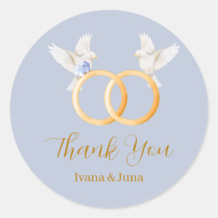 Étiquette Mariage ADELLE Simple Dusk Blue Couple