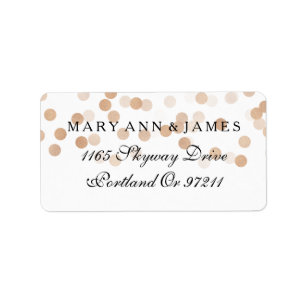 Étiquette Mariage Adresse Cuivre Foil Parties scintillant Lu