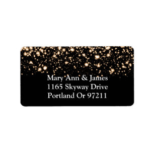 Étiquette Mariage Adresse Gold Midnight Glam