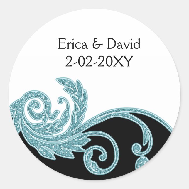 étiquette mariage aqua (Devant)
