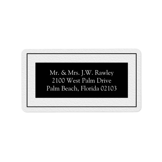 Étiquette Mariage contemporain chic (Devant)