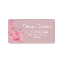 Étiquette Mariage de fleurs de cerisier rose
