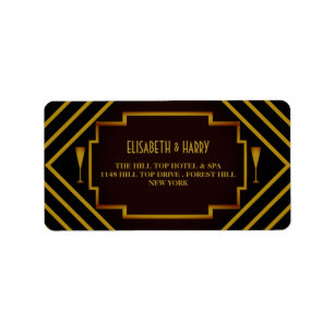 Étiquette Mariage de Gatsby Gold 2020