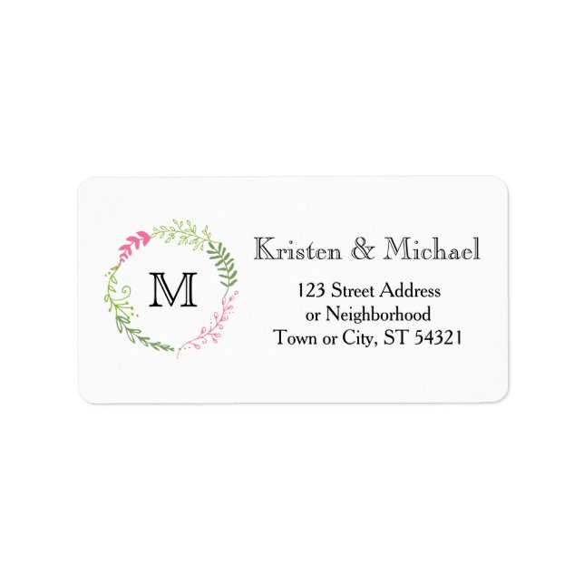 Étiquette Mariage de germination rustique de printemps de Bo (Devant)