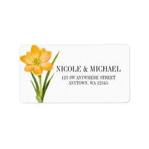 Étiquette Mariage de jonquille de crocus jaune tendance