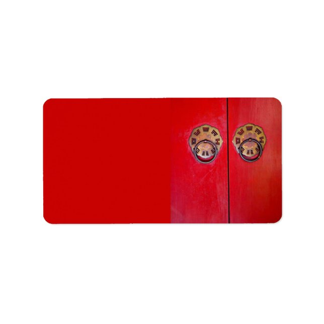 Étiquette Mariage de porte rouge chinois Adresse/Étiquettes  (Devant)