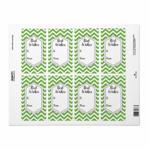 Étiquette Mariage de printemps vert et blanc Chevr