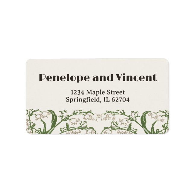 Étiquette Mariage de snowdrops Art Nouveau Delicate (Devant)