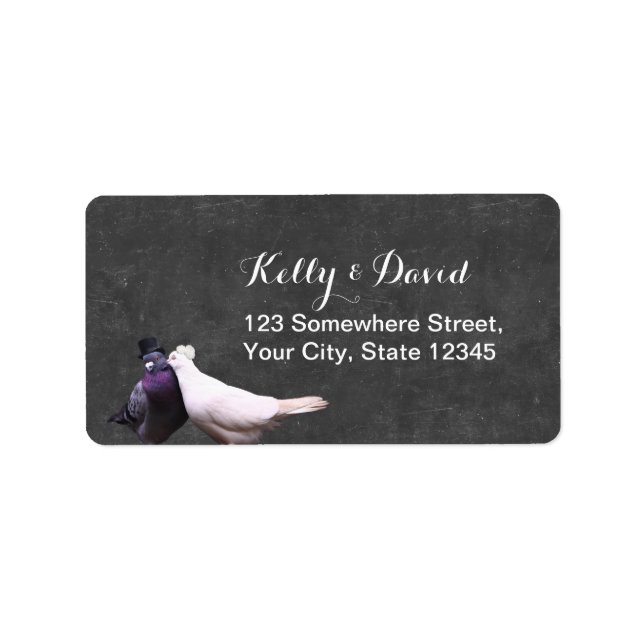 Étiquette Mariage de tableau de bord Vintage Inséparables (Devant)