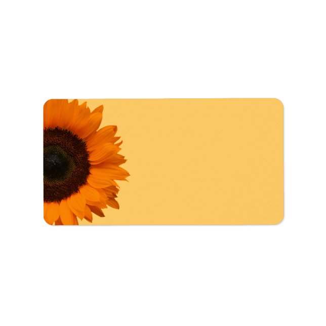 Étiquette Mariage de tournesol jaune ou adresse générale vie (Devant)