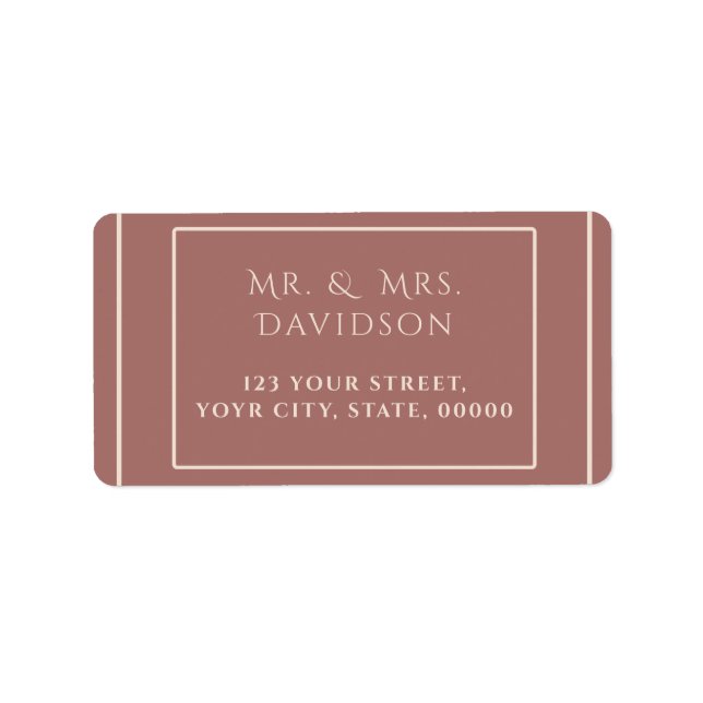 Étiquette Mariage de typographie de trame de fond ivoire (Devant)