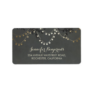 Étiquette Mariage de voyants à cordes rustiques Gold Foil