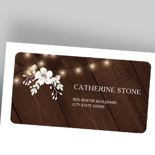 Étiquette Mariage d'hiver rustique et élégant   Bois de gran