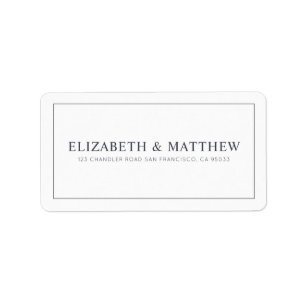Étiquette Mariage Elegant moderne personnalisé Adresse de
