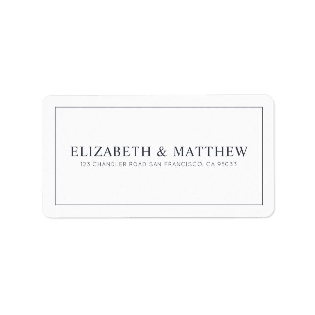 Étiquette Mariage | Elegant moderne personnalisé Adresse de  (Devant)