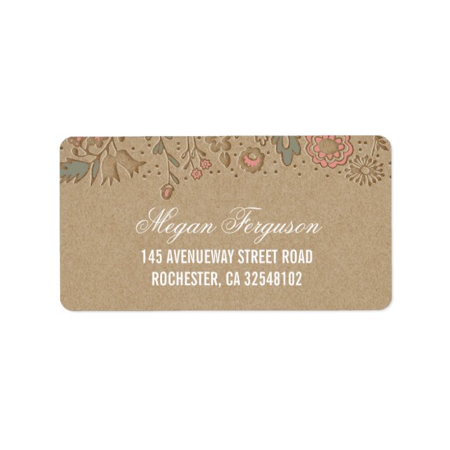 Étiquette Mariage floral (Devant)