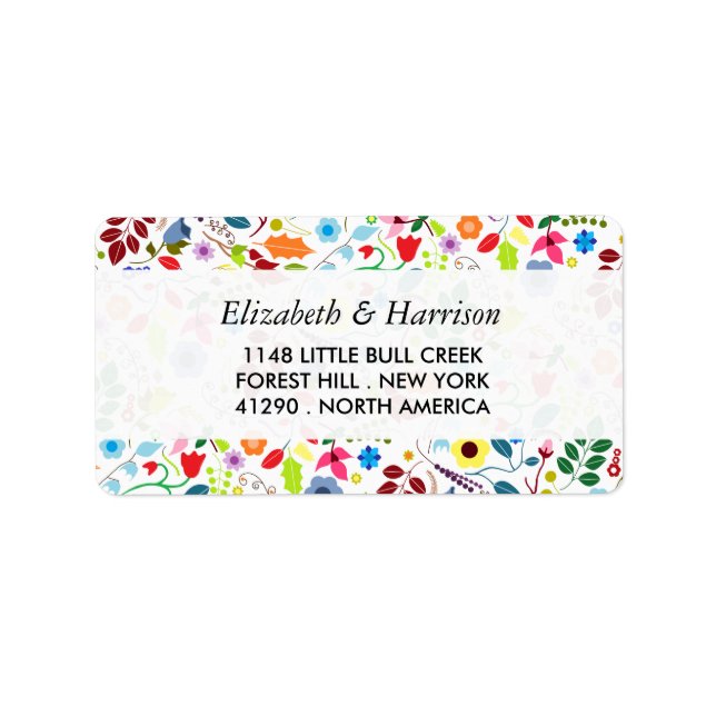 Étiquette Mariage floral chic boho moderne (Devant)